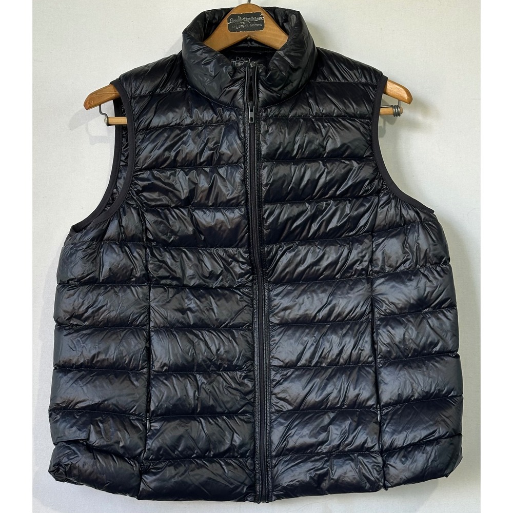 Daily Thread Puffer Vest Quilted Full Zip Womens L Blue